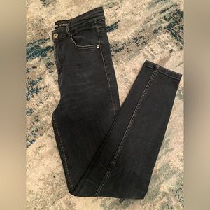 Zara High Waisted Dark Blue Jeans